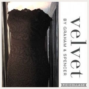 Velvet {Anthropologie} Strapless Lacy Mini Dress